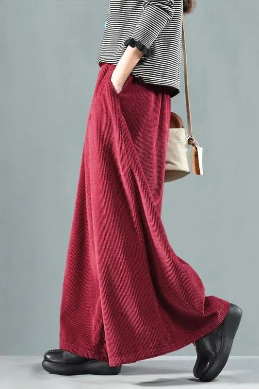 Limited Stock- Retro Pure Color Autumn Corduroy Pants