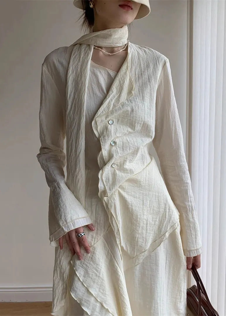 Black V Neck Shirt and a Line Skirts Two Piece Set Spring