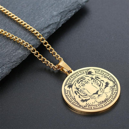 Titanium Steel Spiritual Protection Necklace With Animal Pendant