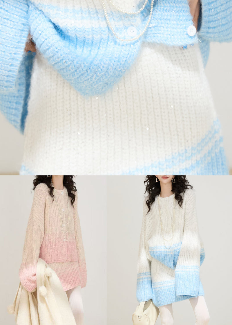 Pink Oversized Warm Knit Two Pieces Set Winter