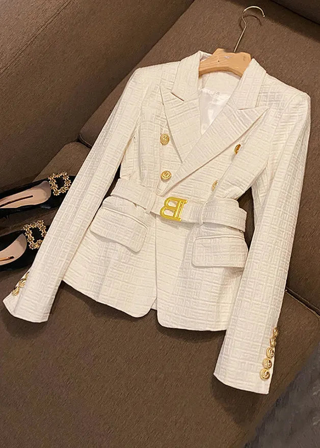 Stylish Black Peter Pan Collar Button Sashes Coat Fall