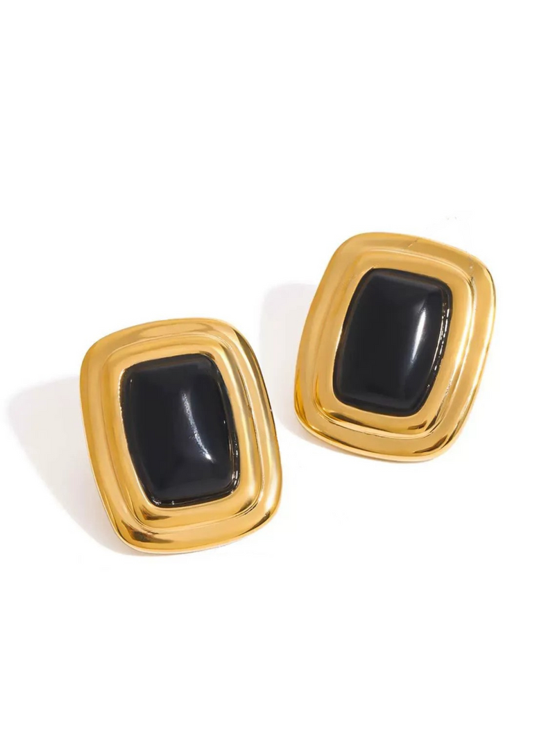 Charvi Agate Geometric Studs