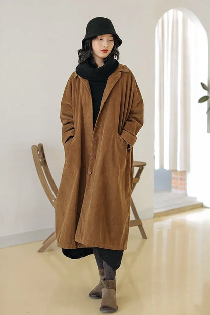 Loose Corduroy Coat for