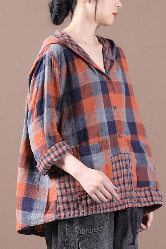 Limited Stock- Loose Stitching Drawstring Hooded Blouse