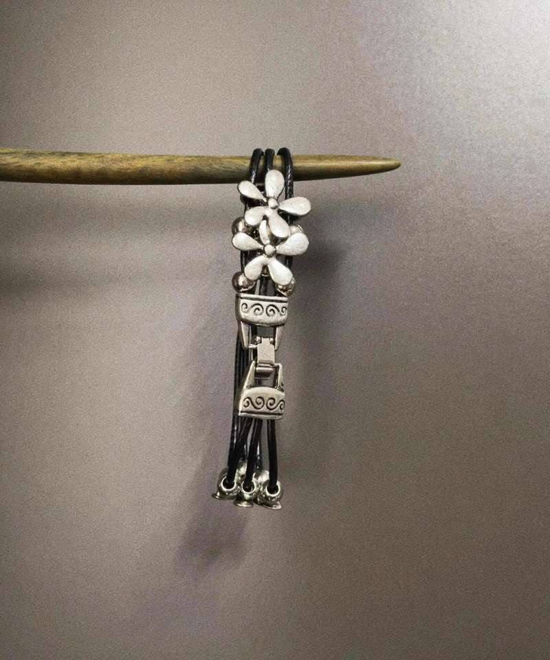 Retro Silk Stainless Steel Alloy Bracelet