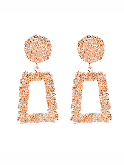 Geometric Hollow Color Drop Earrings