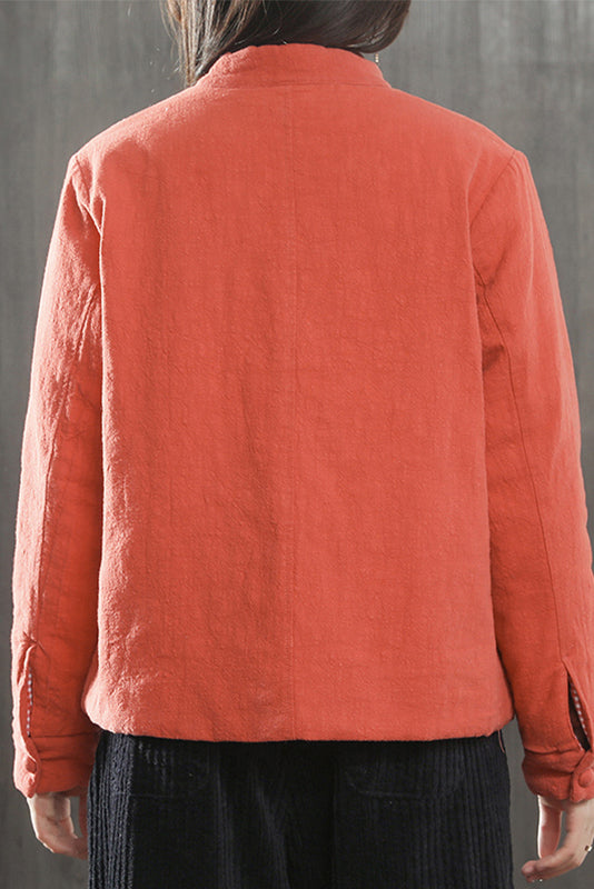 Winter Jacket Retro Linen Padded Jacket
