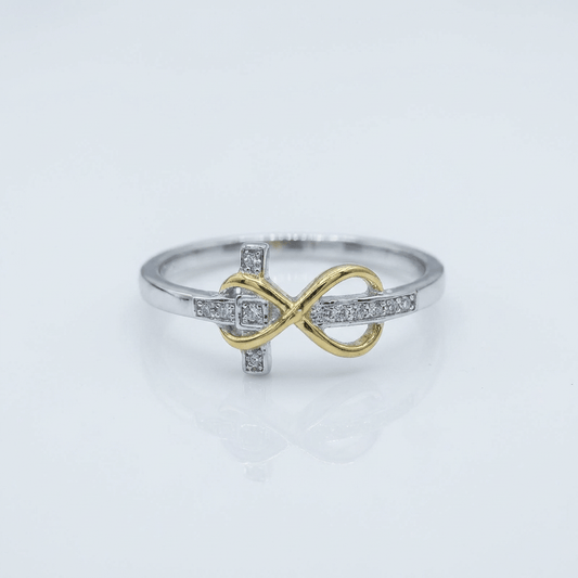 Silver & Gold Plated Cross Ring