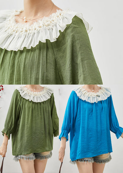 Diy Green Oversized Nail Bead Chiffon Shirts Bracelet Sleeve