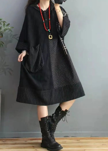 Fitted Colorblock Plaid Asymmetrical Design Cotton Linen Holiday Dress Summer