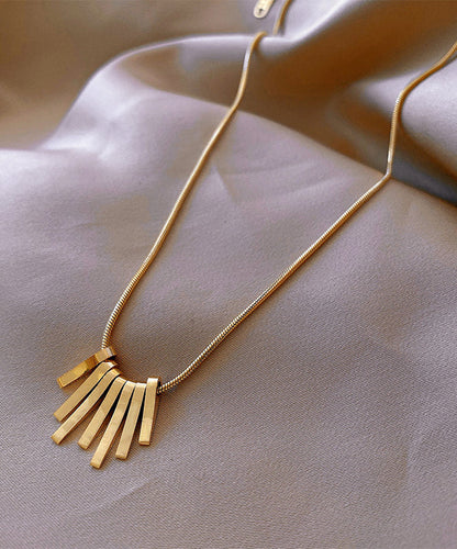 Gold Stainless Steel Tassel Necklace