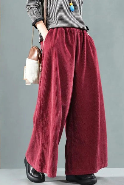 Limited Stock- Retro Pure Color Autumn Corduroy Pants