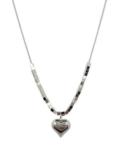 Fine Silk Stainless Steel Love Pendant Necklace