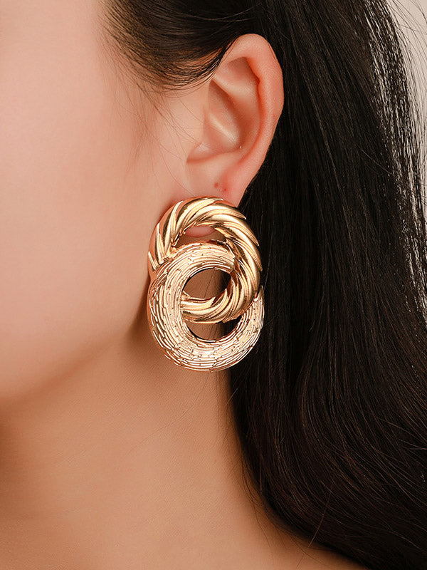 Geometric Hollow Color Drop Earrings
