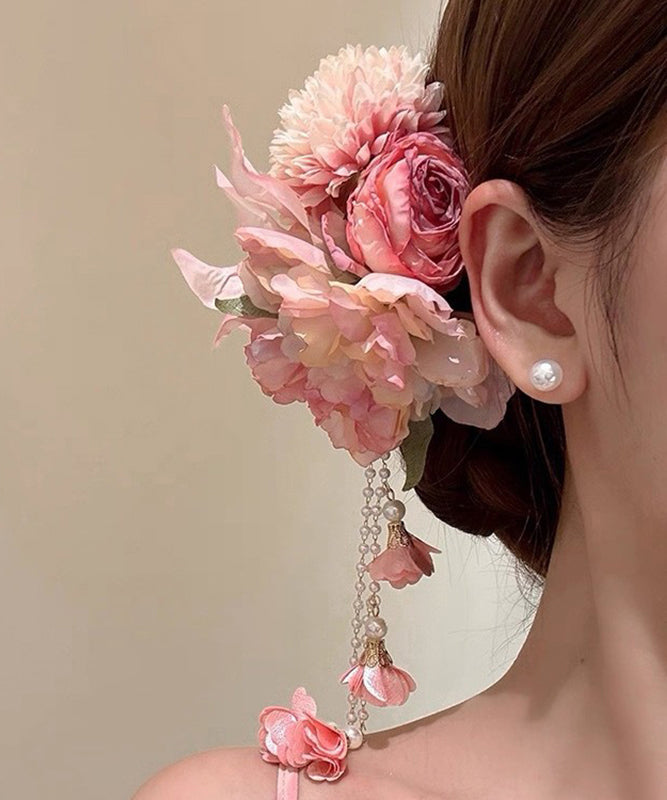 Pink Peony Tassel Hairpin