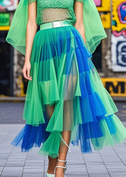 Colorblock Exra Large Hem Tulle Beach Skirts Summer