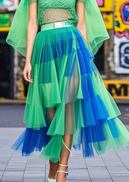 Colorblock Exra Large Hem Tulle Beach Skirts Summer