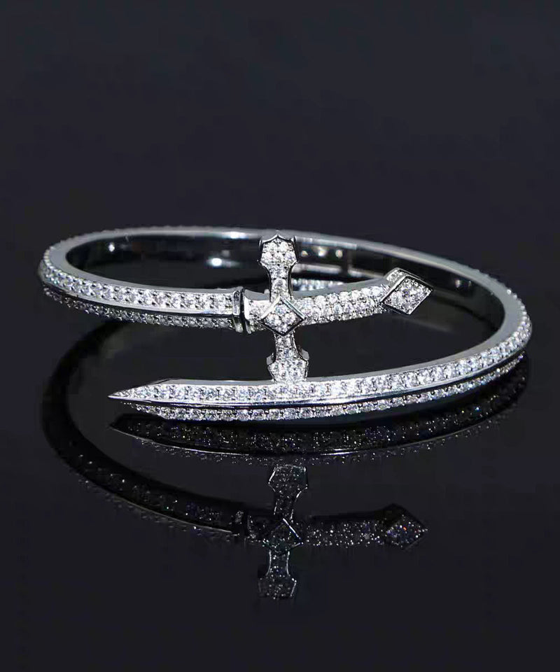 Silk Sterling Silver Zircon Sword of Justice Bracelets