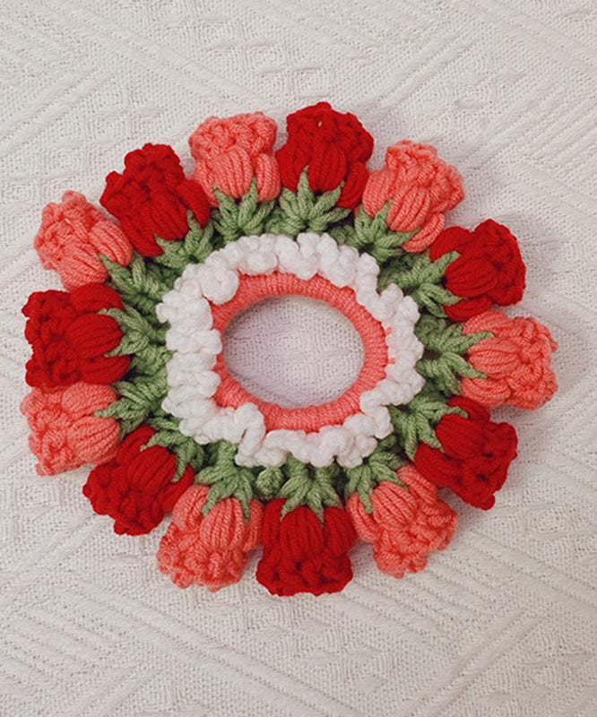 Pink Knitted Cotton Thread Lily of the Valley Hair Band