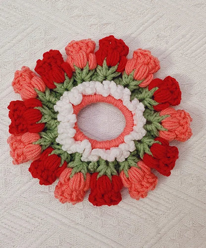 Pink Knitted Cotton Thread Lily of the Valley Hair Band
