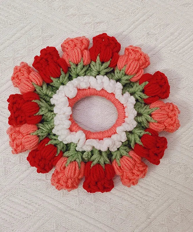 Pink Knitted Cotton Thread Lily of the Valley Hair Band