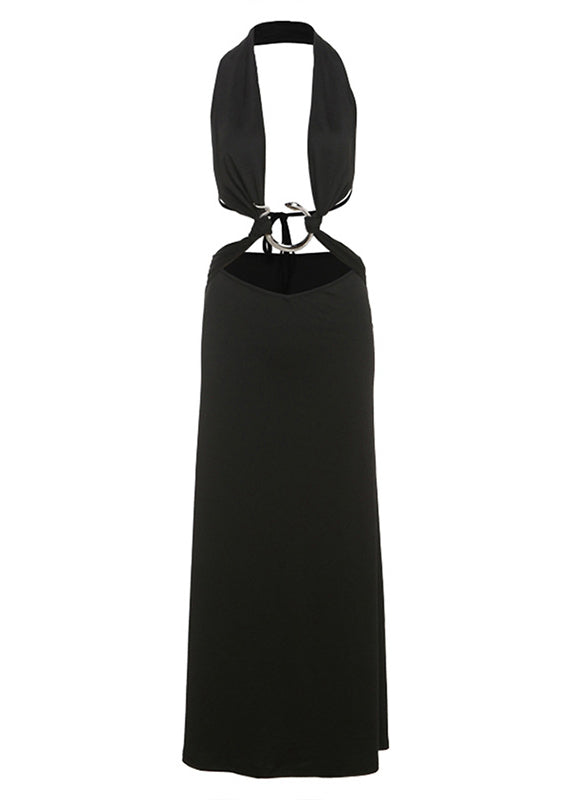 European and American Neck Hanging V-neck Backless Dress