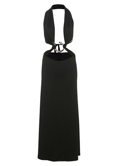 European and American Neck Hanging V-neck Backless Dress
