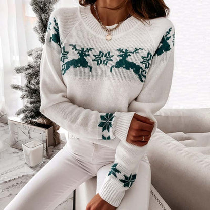 Christmas Knit Sweater with Classic Print
