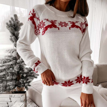 Christmas Knit Sweater with Classic Print