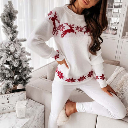 Christmas Knit Sweater with Classic Print