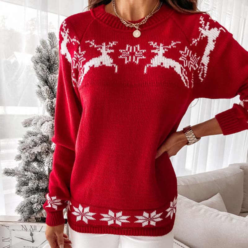 Christmas Knit Sweater with Classic Print