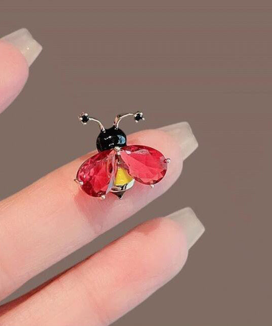 Diy Yellow Alloy Crystal Little Bee Brooches