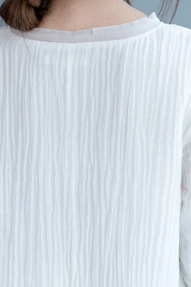 White Silk Linen Long Summer Dresses V-neck Clothing
