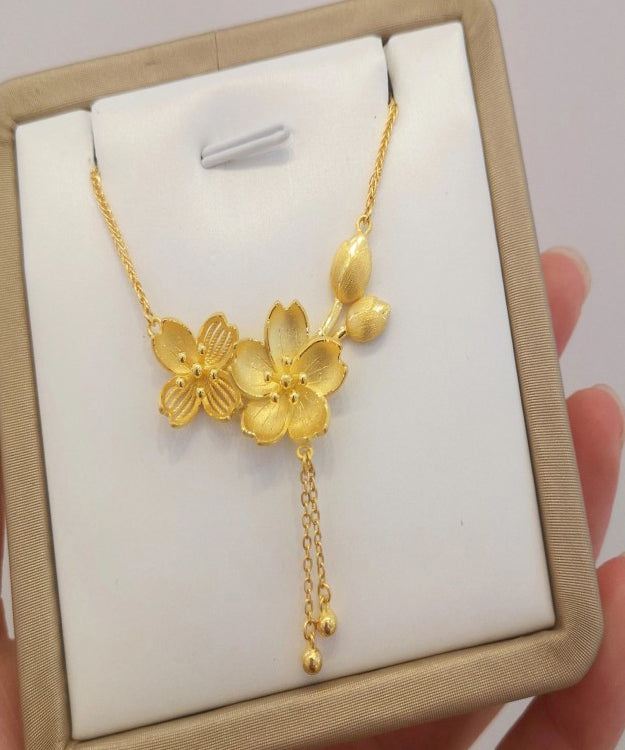 New Gold Sterling Silver Overgild Tassel Pendant Necklace