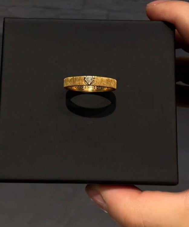 New Gold Sterling Silver Overgild Zircon Graphic Rings