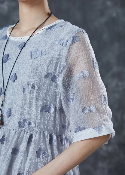 Modern Grey Silk Holiday Dresses Summer