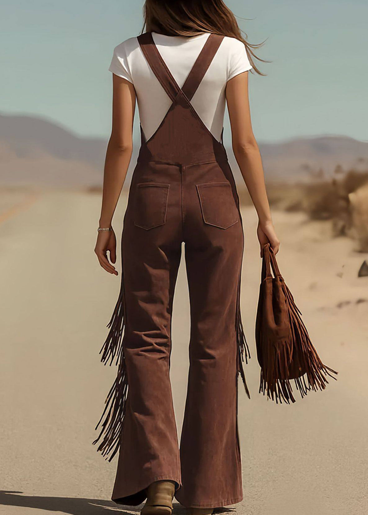 Dark Red U Neck Faux Suede Jumpsuit Summer