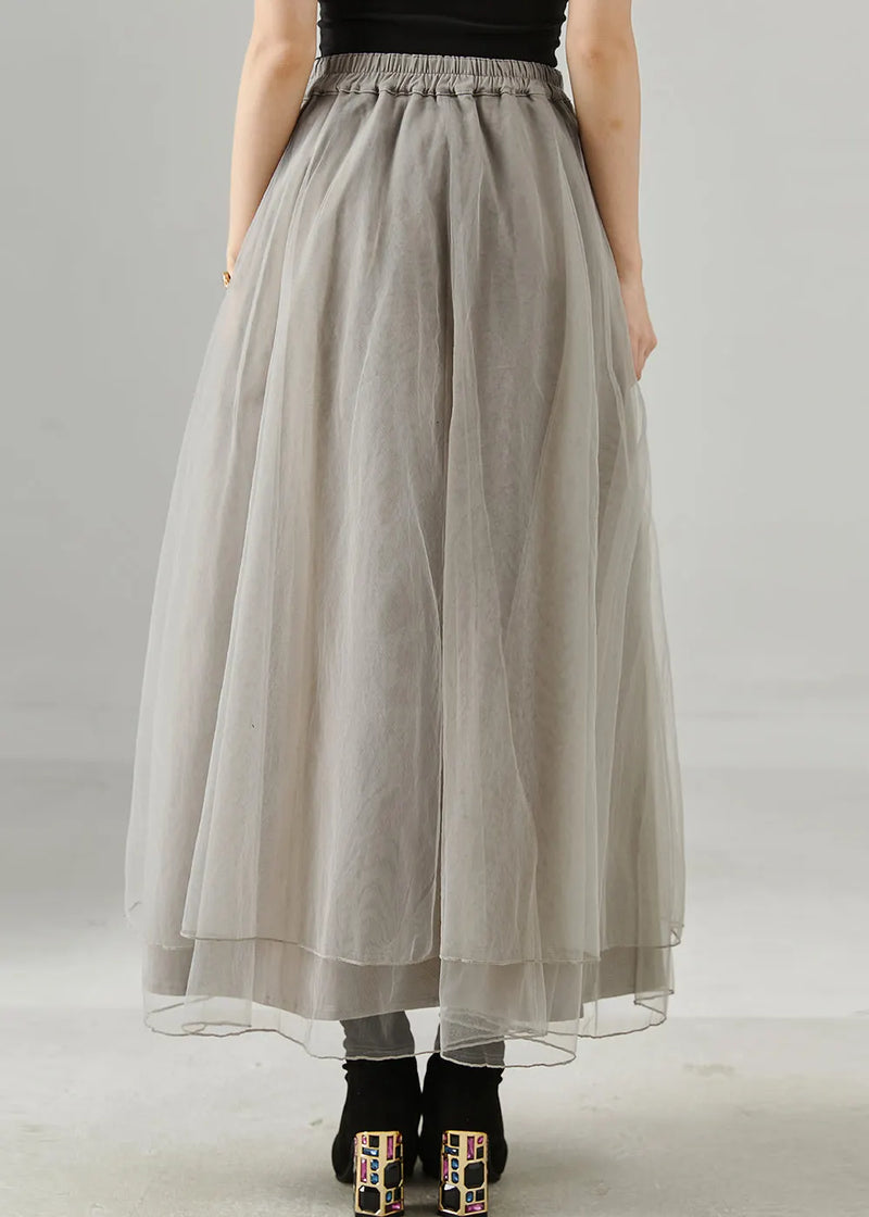 Grey Exra Large Hem Tulle Holiday Skirt Fall