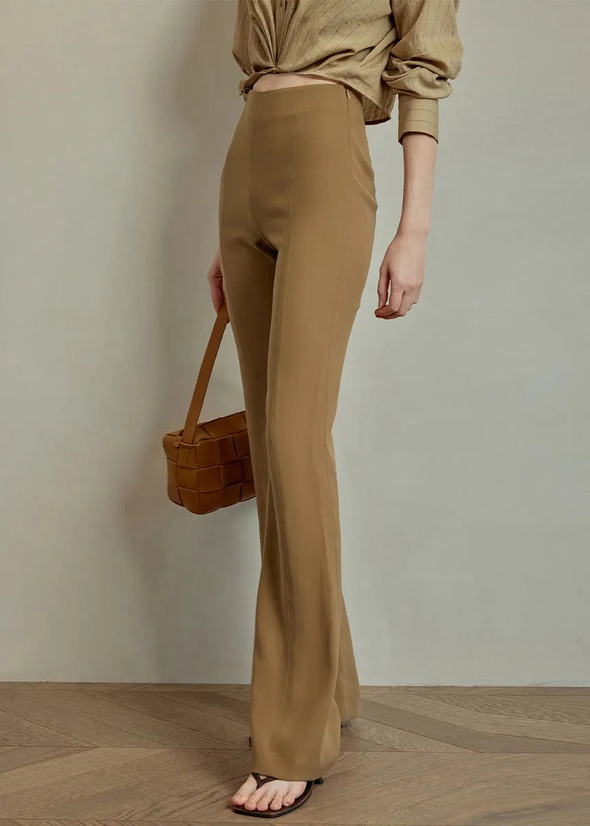 Slim Fit Khaki High Waist Spandex Pants Summer