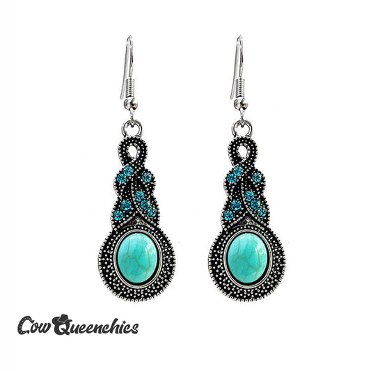 Retro Turquoise Drop Earrings
