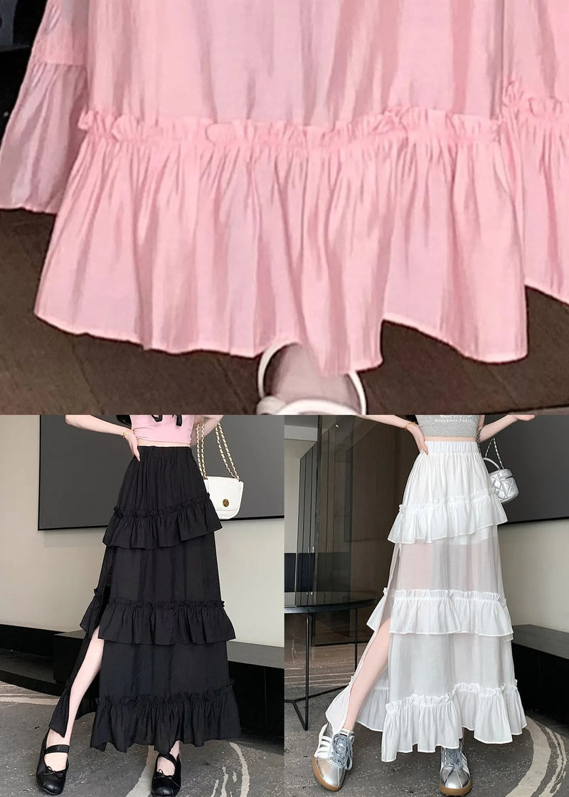 White Side Open Cotton Summer Skirts