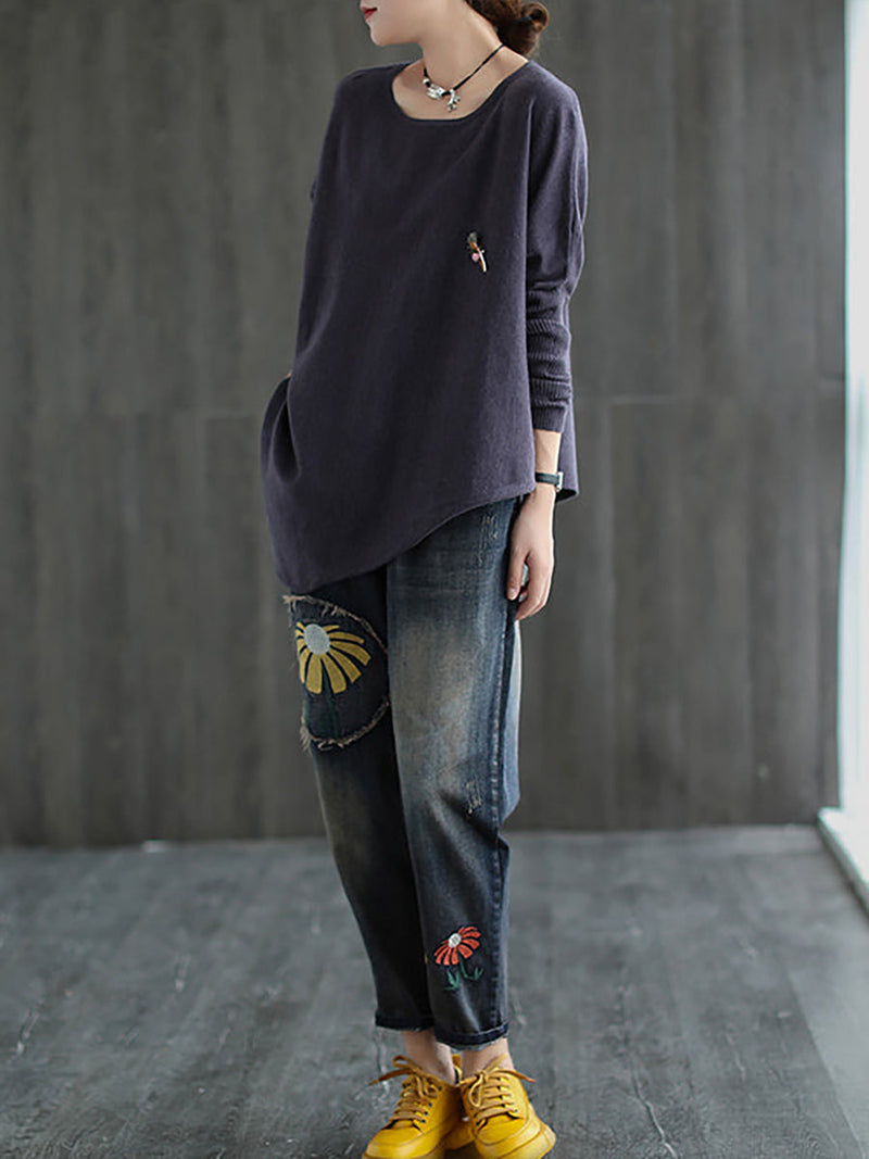 Irregular Hem Loose Sweater