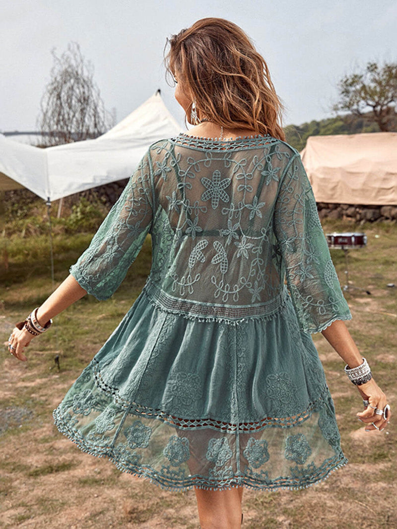 Loose Lace Beach Vacation Bikini Cover-up Dress