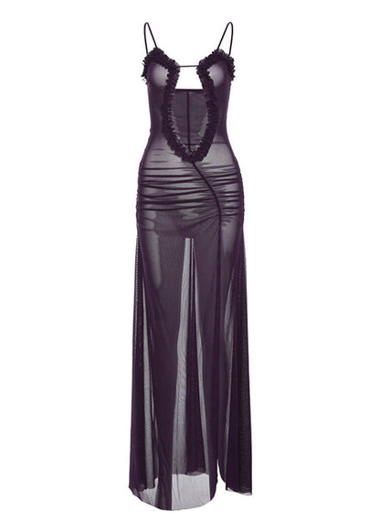 New Print Hollow Out Hanging Backless Dress