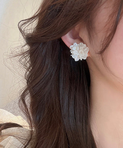 Style White Sterling Silver Acrylic Stud Earrings