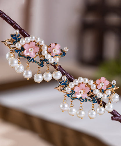 Chinese Style Gold Alloy Pearl Tassel Hairpin