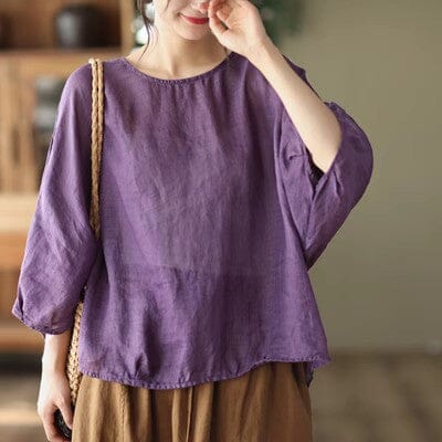 Summer Loose Linen T-shirt