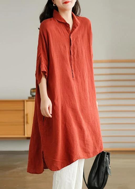 Jade Black Flower Linen Linen Shirt Dress