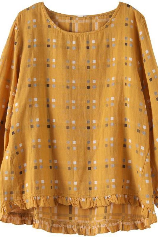 Limited Stock- Loose Plaid Agaric Laces T-shirt