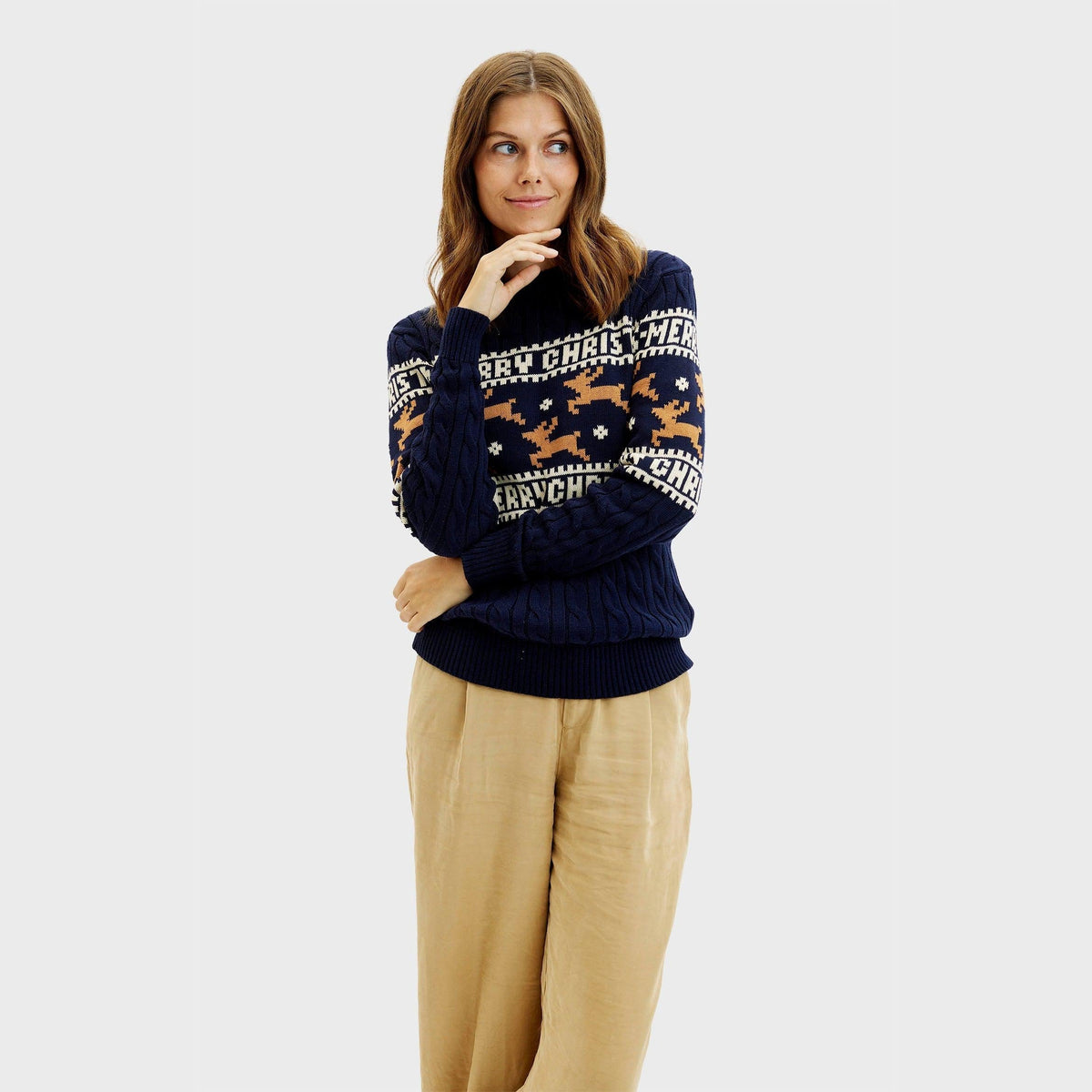 The Elegant Christmas Sweater Blue Women's
